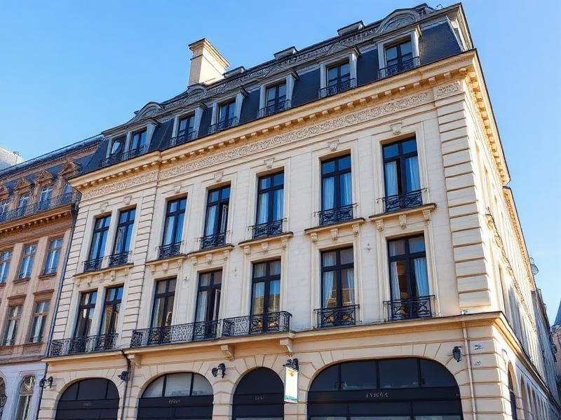 Façade of a renovated house in Luxembourg